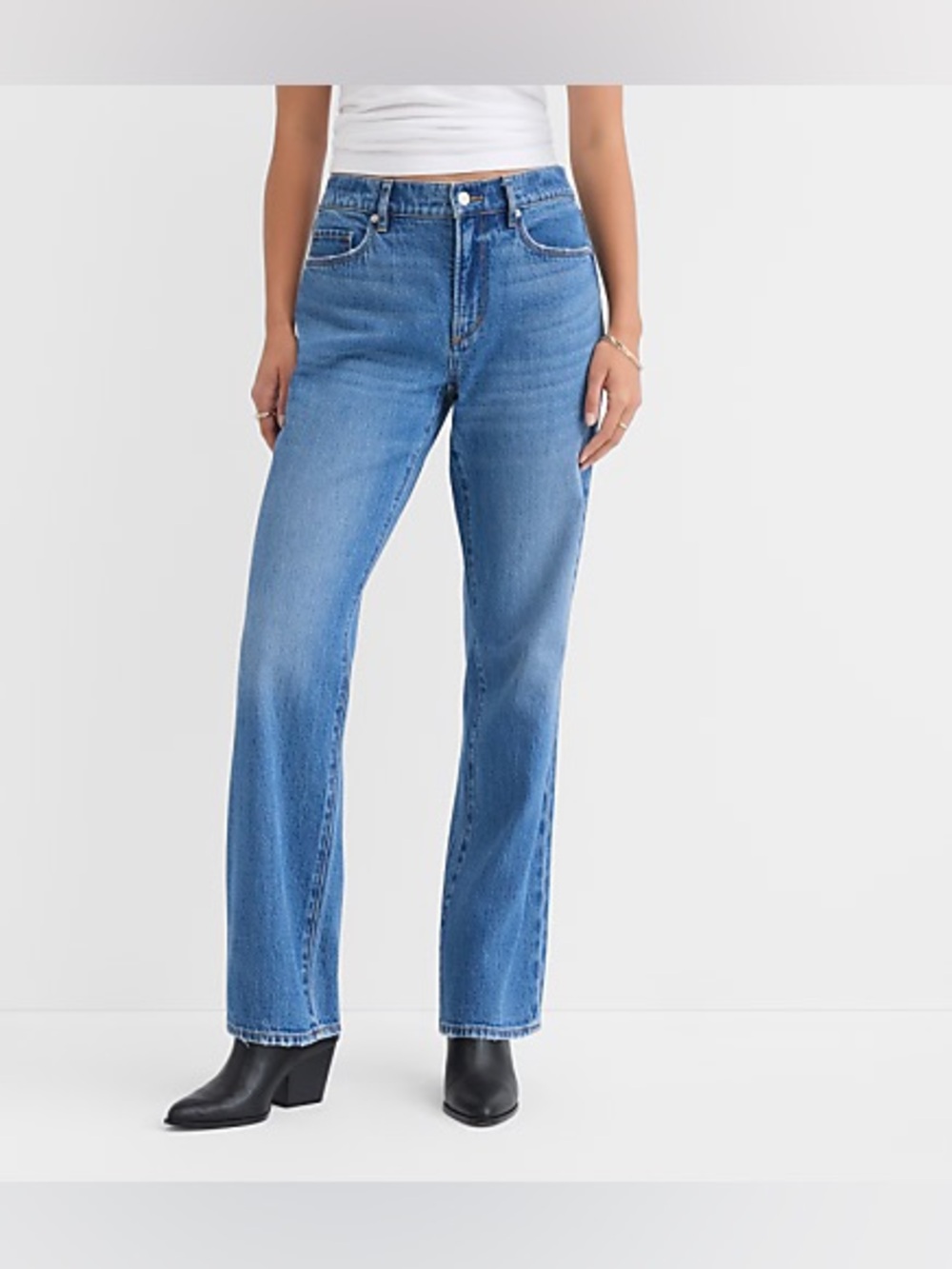 Loft Jeans Womens 31 12 The Straight High Rise Stretch Denim